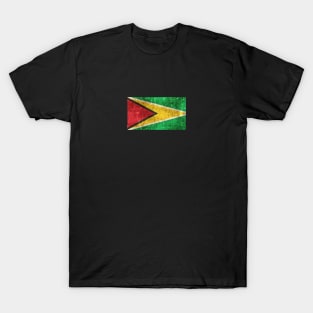 Vintage Aged and Scratched Guyanese Flag T-Shirt